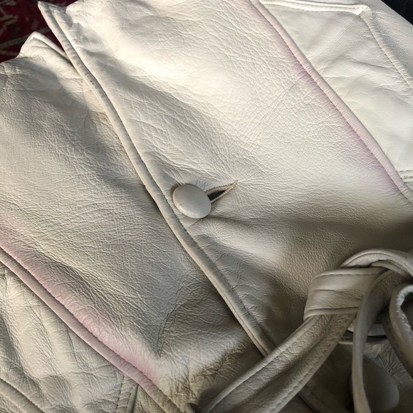 VINTAGE TIE WAIST LEATHER JACKET - Picture 6 of 6